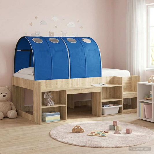 Bed Tunnel 2 pcs Blue Polyester