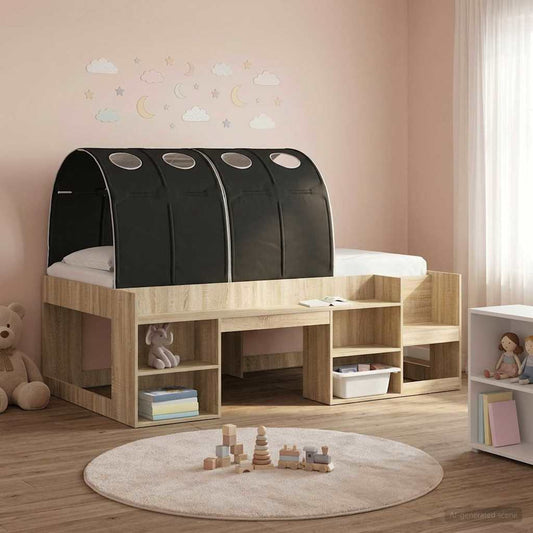 Bed Tunnel 2 pcs Black Polyester