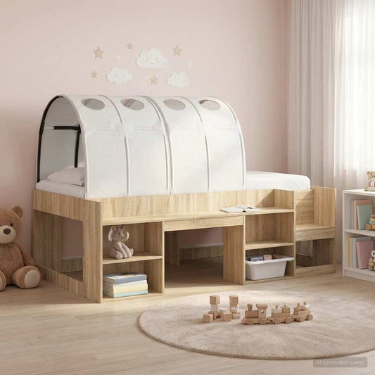 Bed Tunnel 2 pcs White Polyester