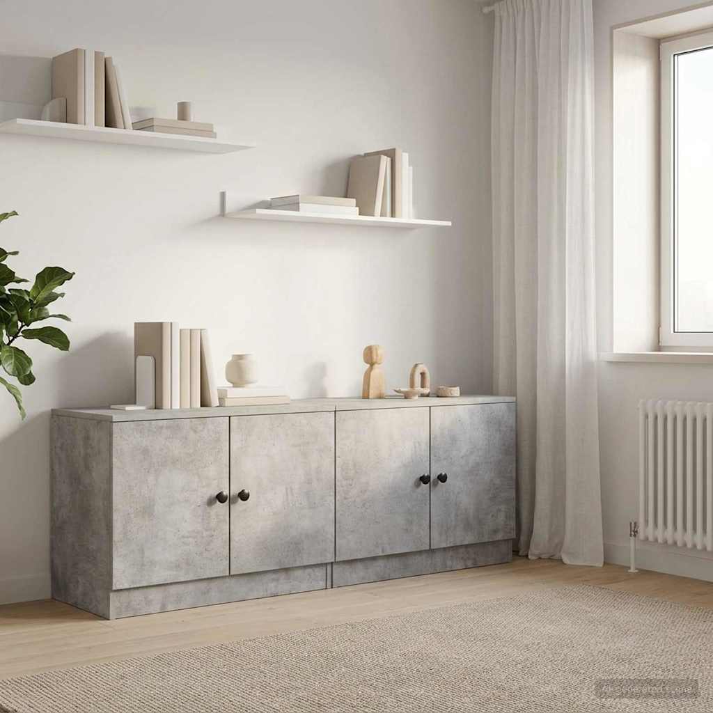 Bed Cabinet 2 pcs Concrete Grey 66 x 35 x 48 cm Engineered Wood