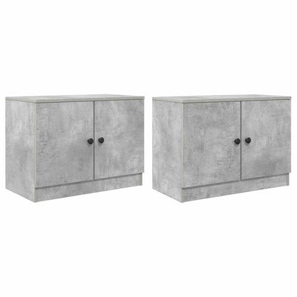 Bed Cabinet 2 pcs Concrete Grey 66 x 35 x 48 cm Engineered Wood