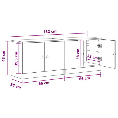 Bed Cabinet 2 pcs Concrete Grey 66 x 35 x 48 cm Engineered Wood