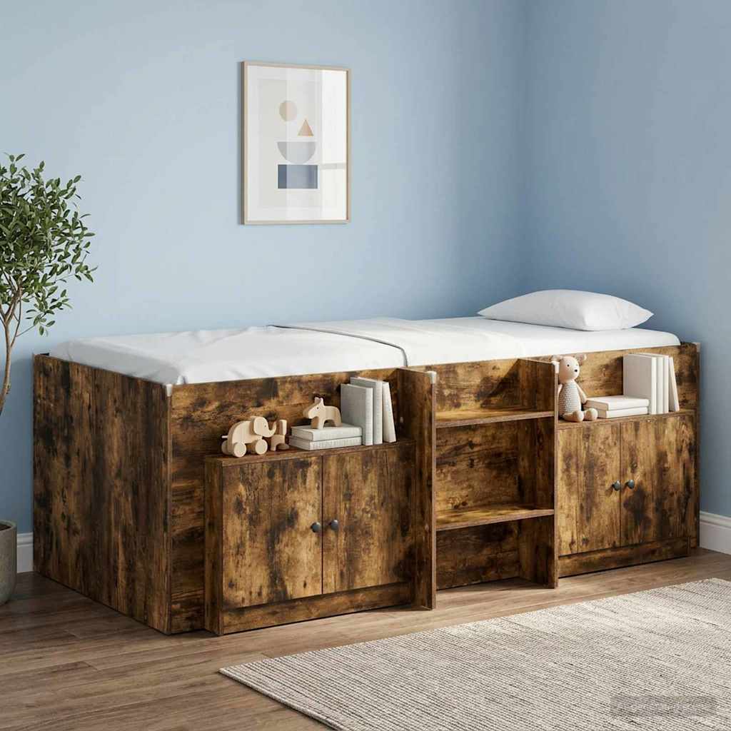 Storage Cabinet for Loft Bed 2 pcs Smoked Oak 66 x 35 x 48 cm