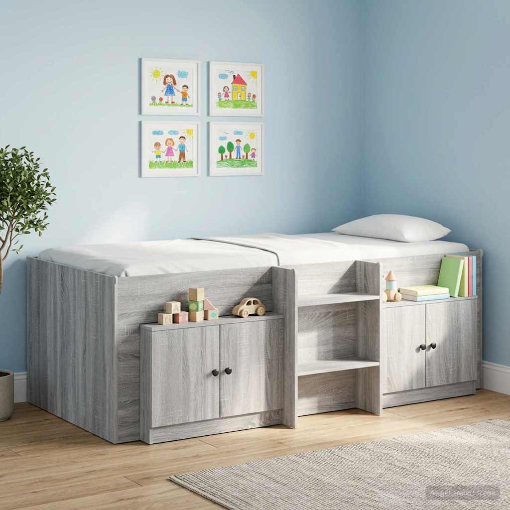 Storage Cabinet for Loft Bed 2 pcs Grey Sonoma 66 x 35 x 48 cm