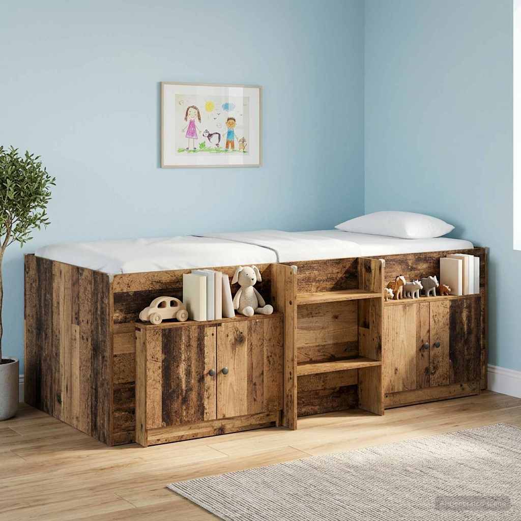 Storage Cabinet for Loft Bed 2 pcs Old Wood 66 x 35 x 48 cm