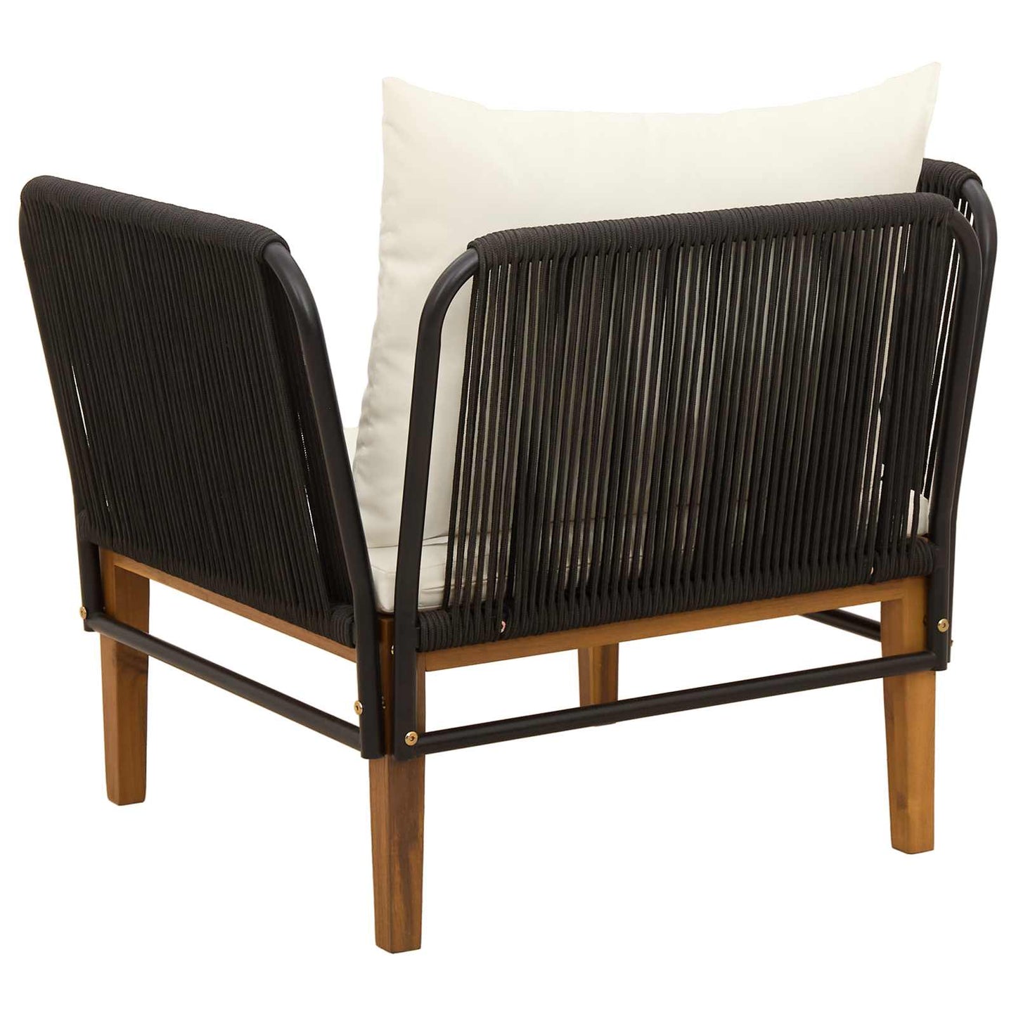 Garden Chair with Cushions Solid Acacia Wood & Rope Natural
