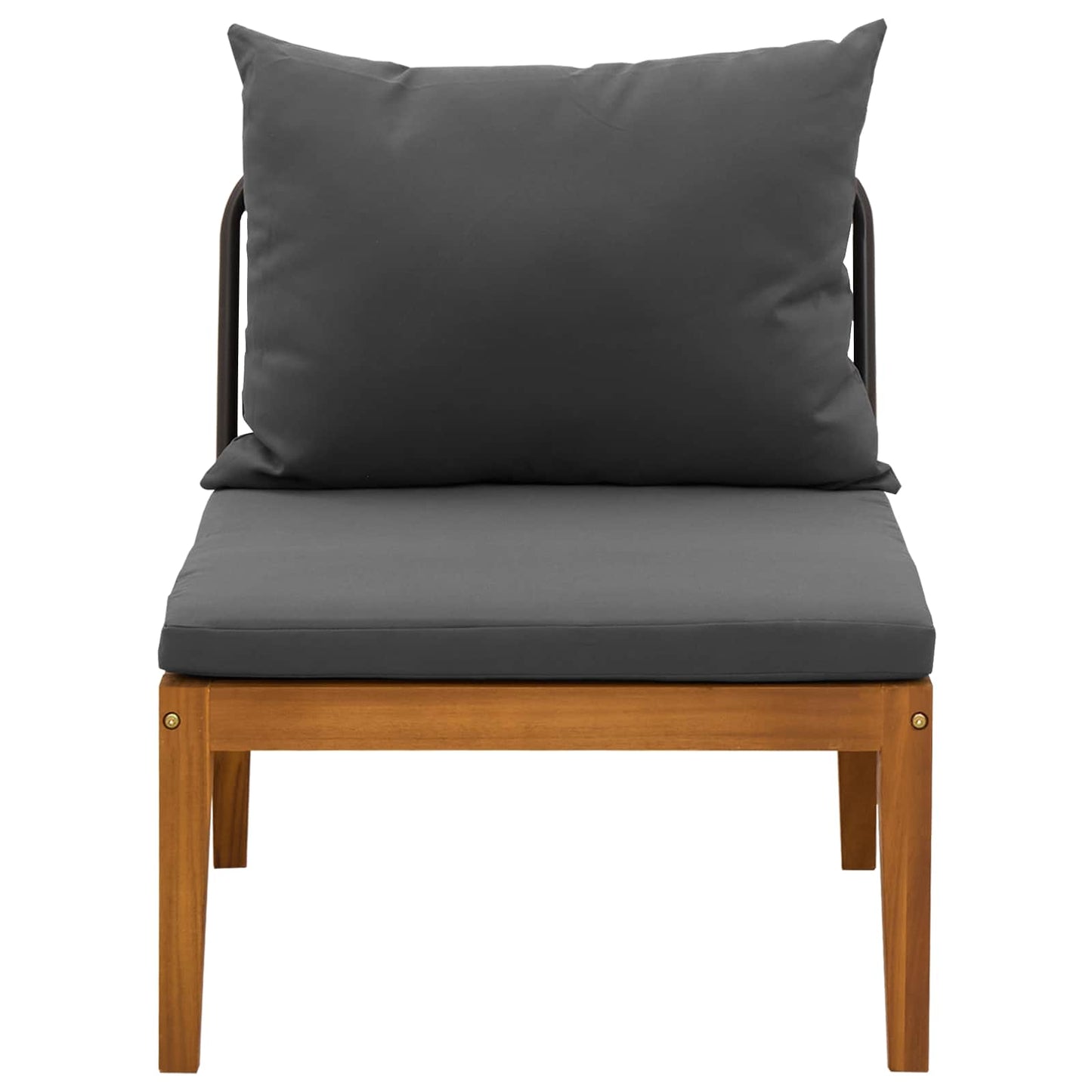 Garden Middle Sofa with Cushions Solid Acacia Wood & Rope