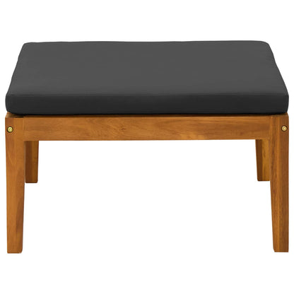Garden Footrest with Cushion Solid Acacia Wood Natural