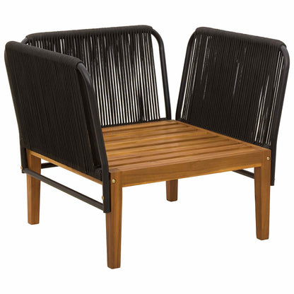 Garden Chair with Cushions Solid Acacia Wood & Rope Natural
