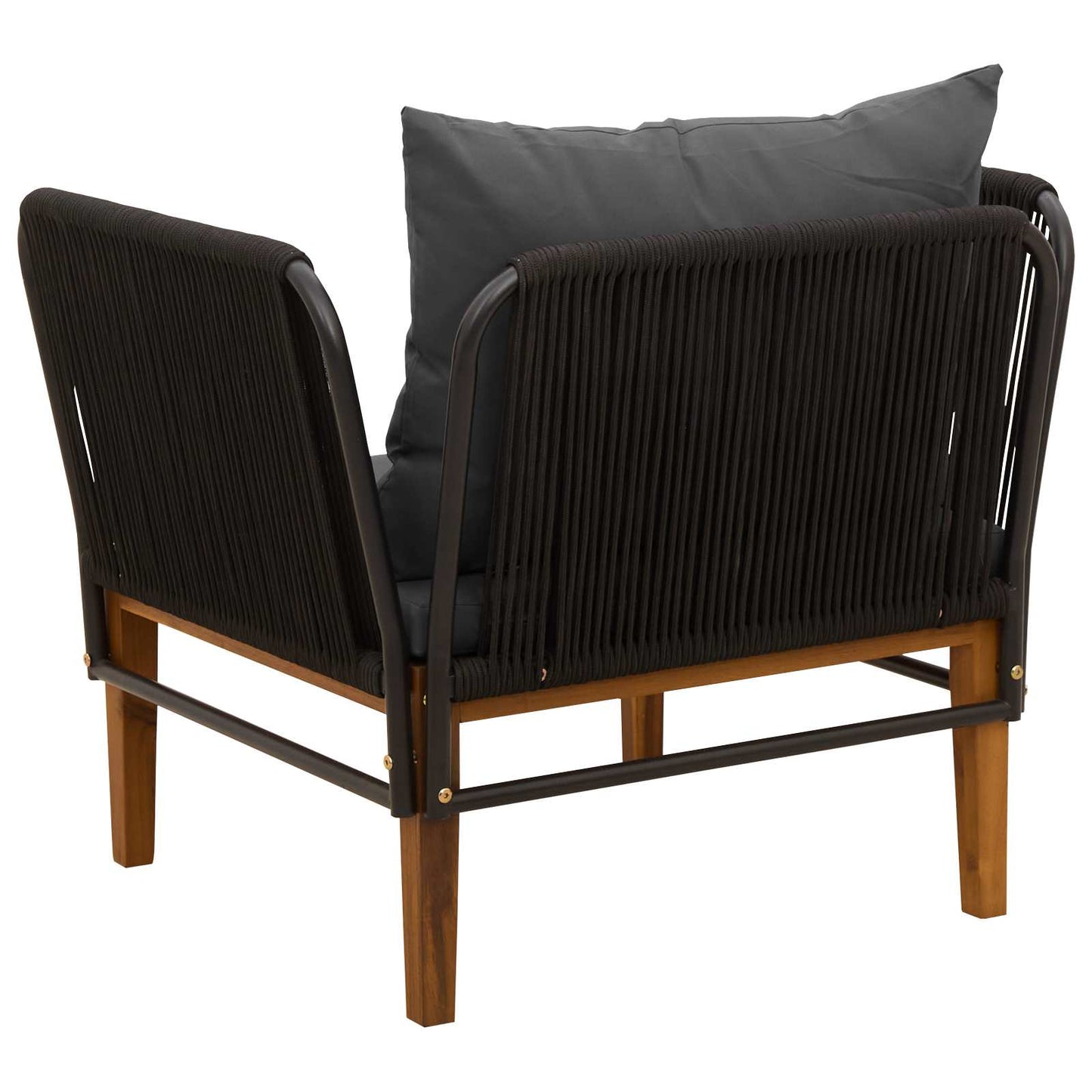 Garden Chair with Cushions Solid Acacia Wood & Rope Natural
