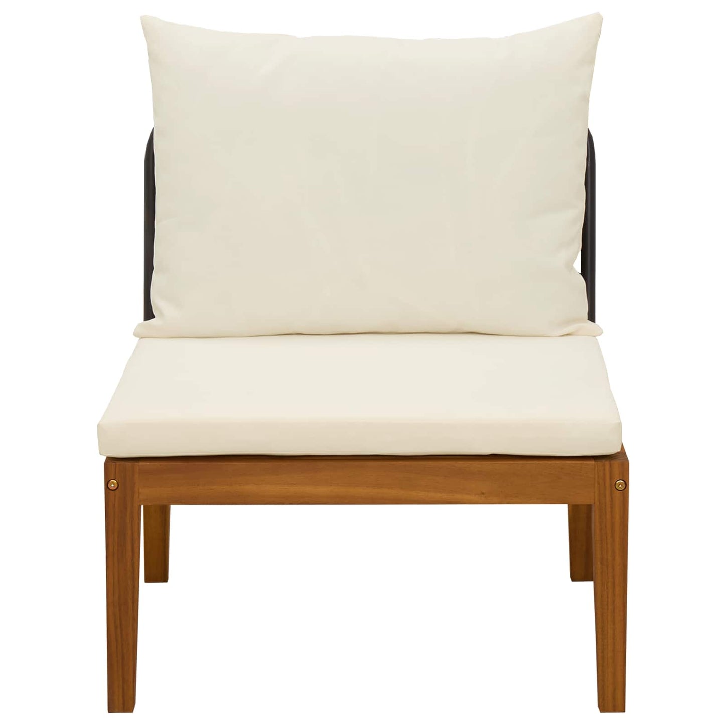 Garden Middle Sofa with Cushions Solid Acacia Wood & Rope