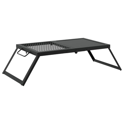 Foldable Camping Grill Folding Black 12.40 x 10.43 x 1.57 in