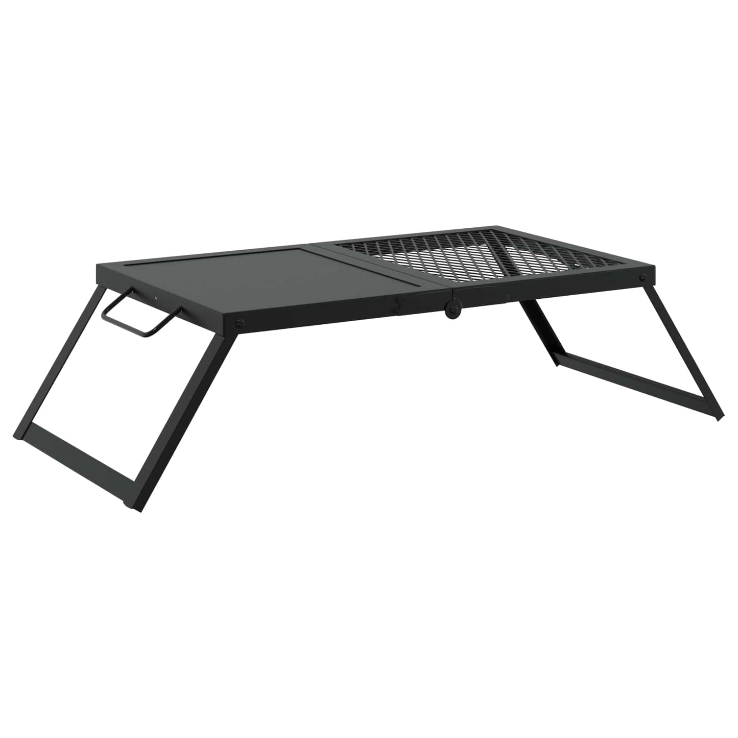 Foldable Camping Grill Folding Black 12.40 x 10.43 x 1.57 in