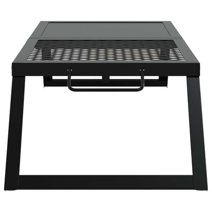 Foldable Camping Grill Folding Black 12.40 x 10.43 x 1.57 in