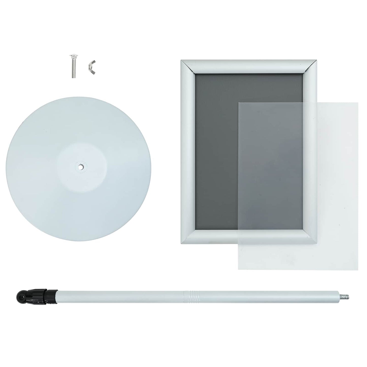 Pedestal Poster Stand Silver 33 x 33 x 126 cm PVC and Steel