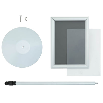 Pedestal Poster Stand Silver 33 x 33 x 126 cm PVC and Steel