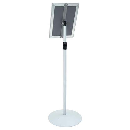 Pedestal Poster Stand Silver 33 x 33 x 126 cm PVC and Steel