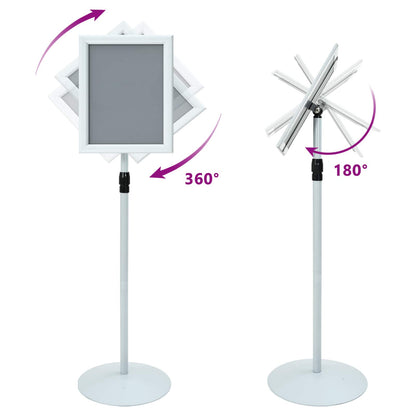 Pedestal Poster Stand Silver 33 x 33 x 126 cm PVC and Steel