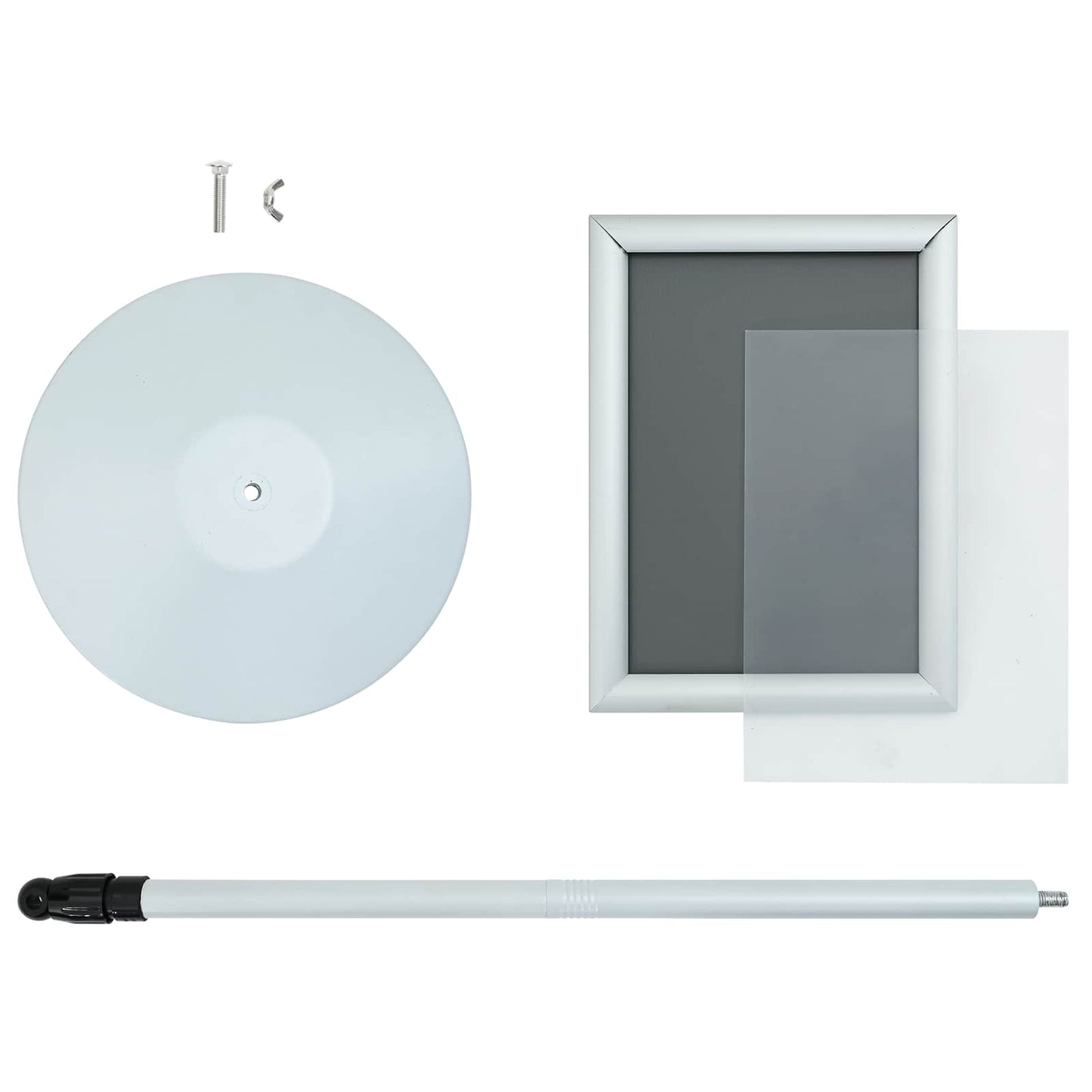 Pedestal Poster Stand Silver 33 x 33 x 123 cm PVC and Steel