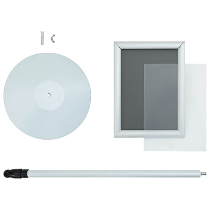 Pedestal Poster Stand Silver 33 x 33 x 123 cm PVC and Steel