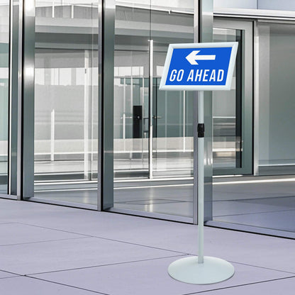 Pedestal Poster Stand Silver 33 x 33 x 123 cm PVC and Steel