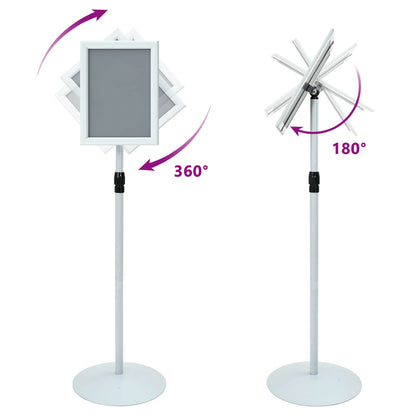 Pedestal Poster Stand Silver 33 x 33 x 123 cm PVC and Steel