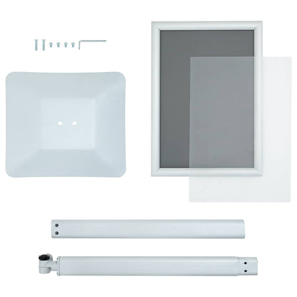 Pedestal Poster Stand Silver 32.5 x 27 x 126 cm Cast Iron
