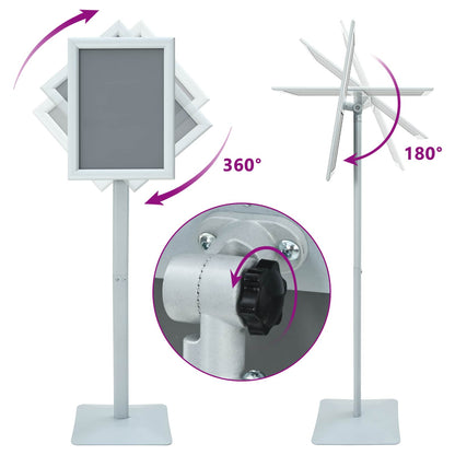 Pedestal Poster Stand Silver 32.5 x 27 x 126 cm Cast Iron