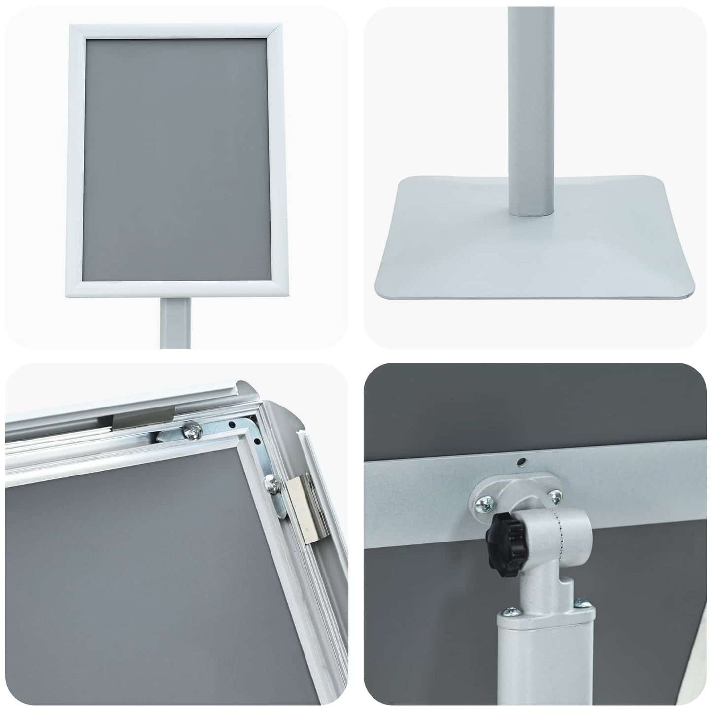 Pedestal Poster Stand Silver 32 x 27 x 119 cm Cast Iron