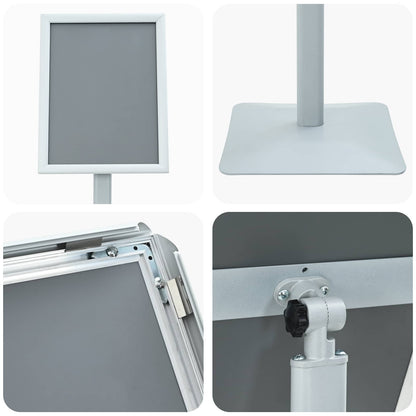 Pedestal Poster Stand Silver 32 x 27 x 119 cm Cast Iron
