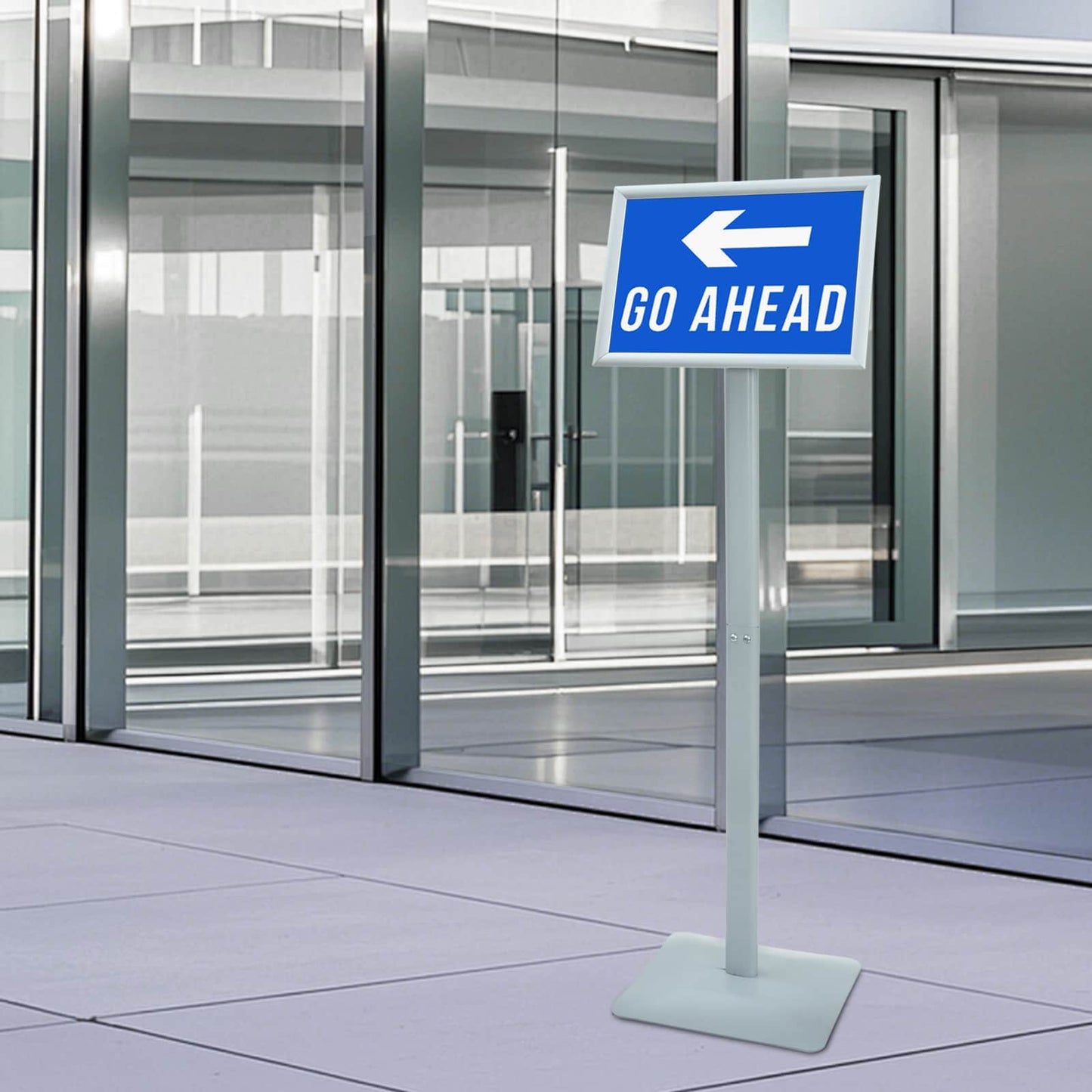 Pedestal Poster Stand Silver 32 x 27 x 119 cm Cast Iron