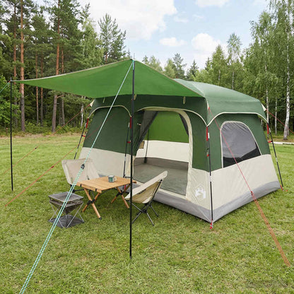 Family Tent with Roof Green 320 x 210 x 180 cm Polyester