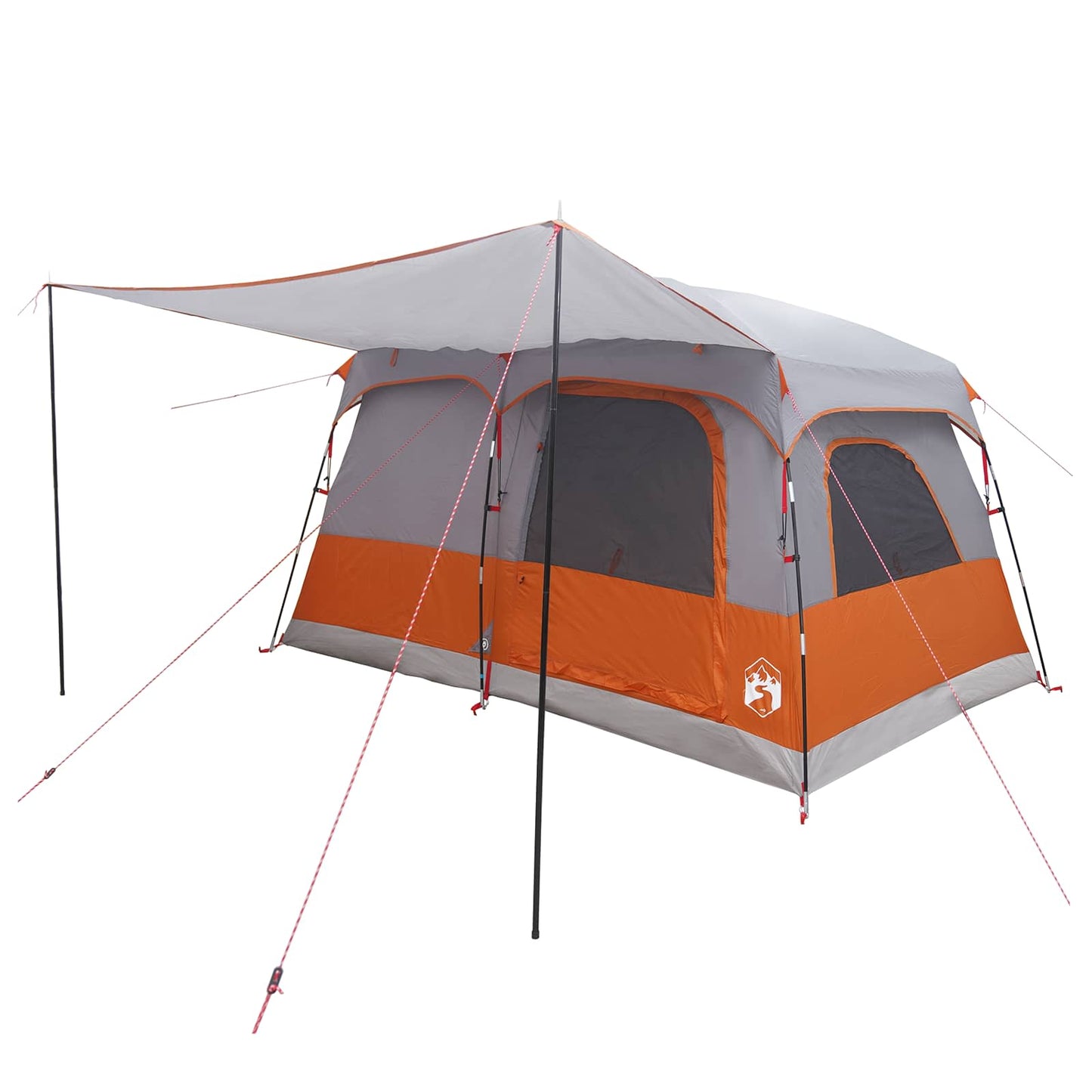Family Tent Grey and Orange 320 x 210 x 180 cm Polyester