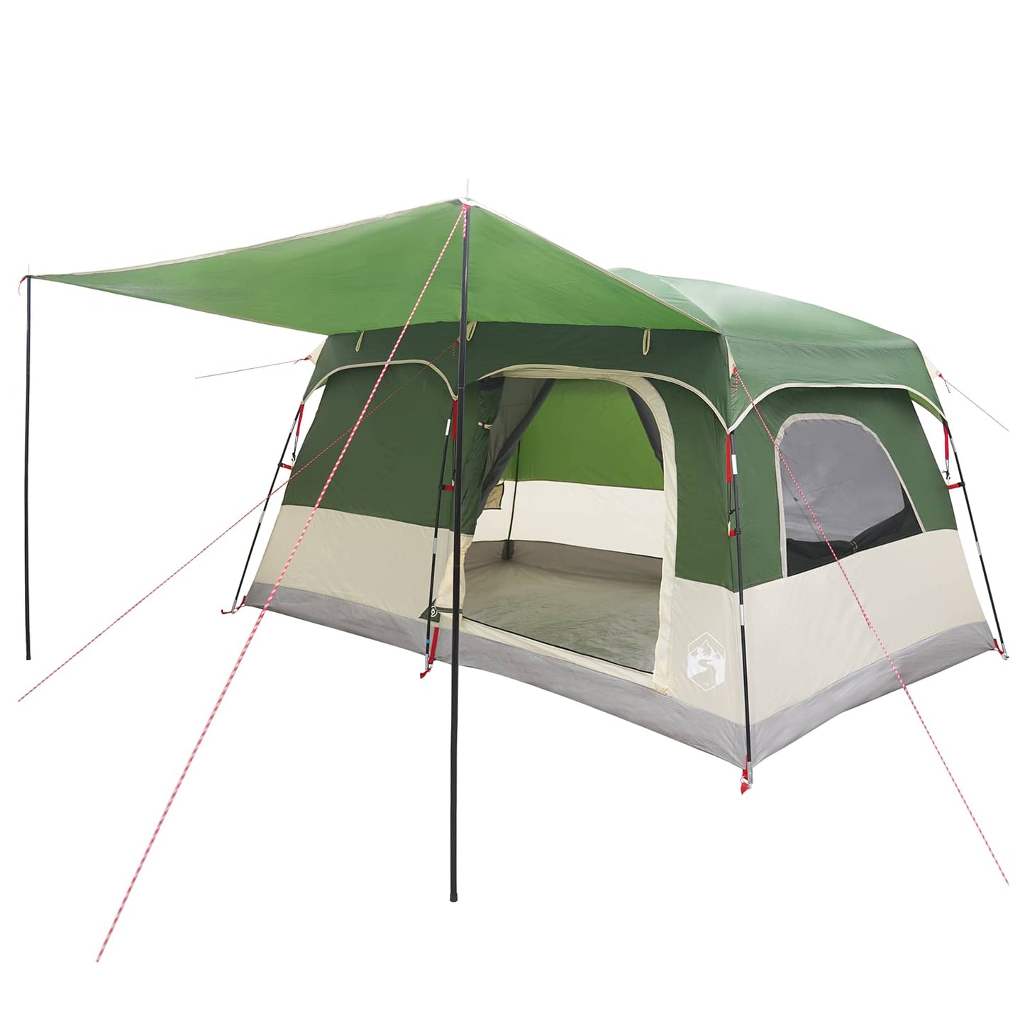 Family Tent with Roof Green 380 x 260 x 190 cm Polyester