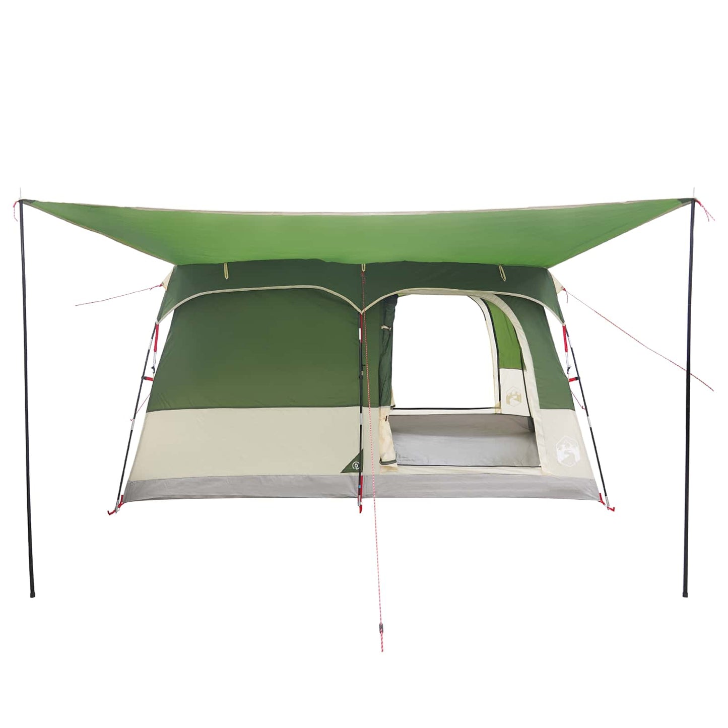 Family Tent with Roof Green 380 x 260 x 190 cm Polyester