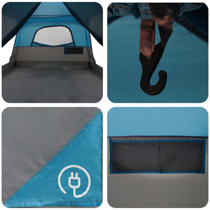 Family Tent with Roof Blue 380 x 260 x 190 cm Polyester