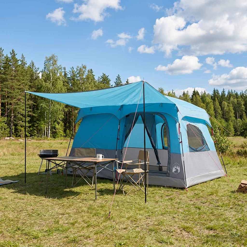 Family Tent with Roof Blue 380 x 260 x 190 cm Polyester