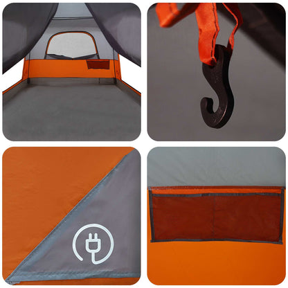 Family Tent Grey and Orange 380 x 260 x 190 cm Polyester