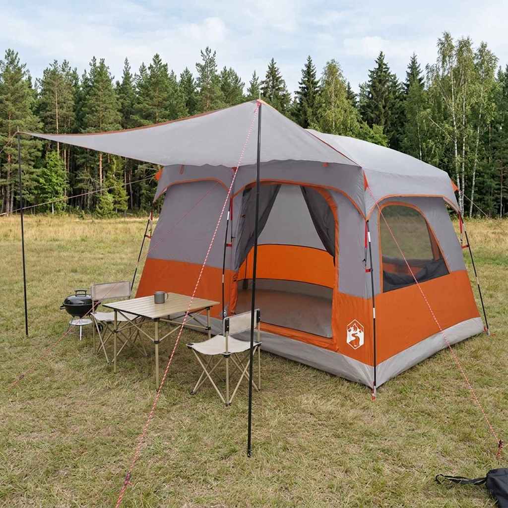 Family Tent Grey and Orange 380 x 260 x 190 cm Polyester