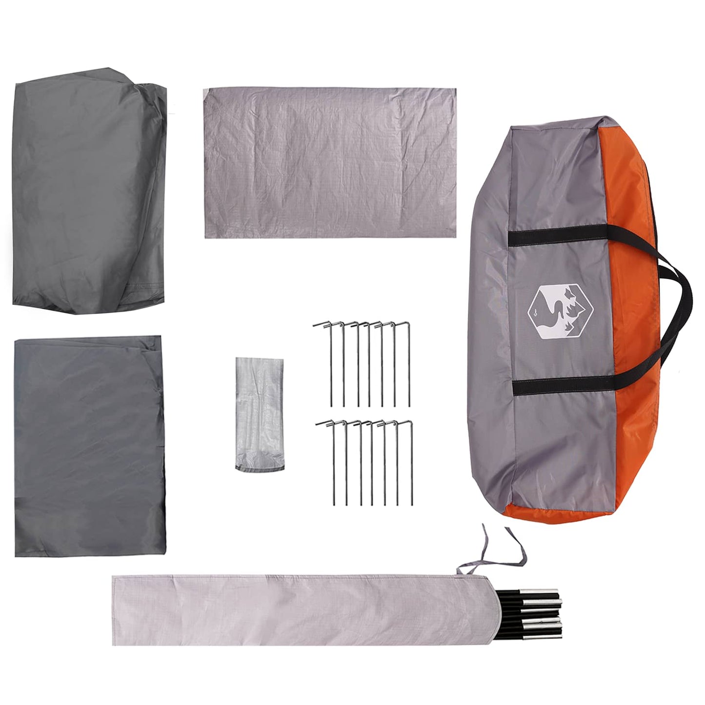 Family Tent with Roof Grey and Orange 420 x 305 x 200 cm