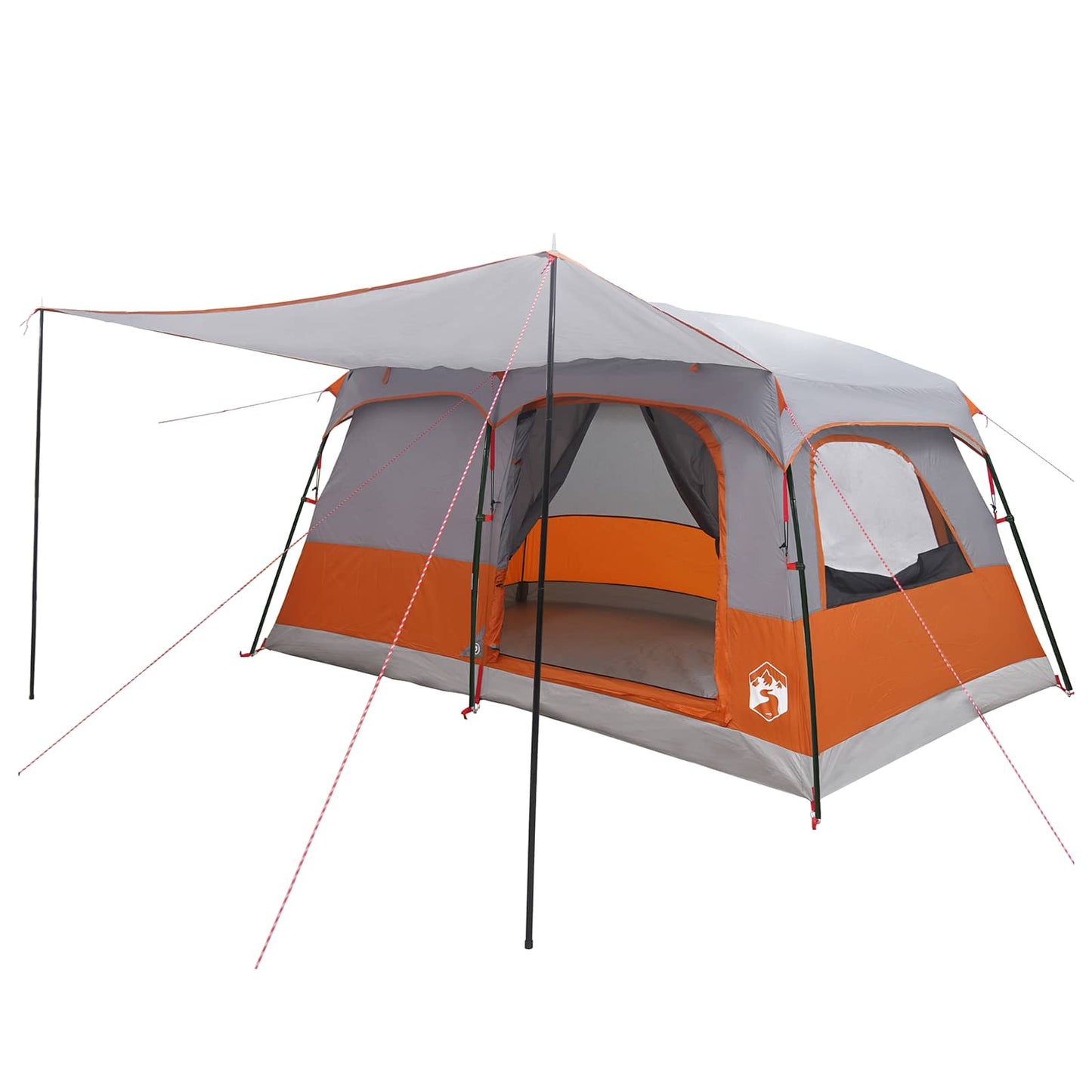 Family Tent with Roof Grey and Orange 420 x 305 x 200 cm