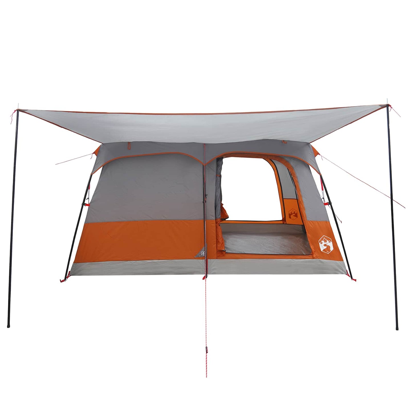 Family Tent with Roof Grey and Orange 420 x 305 x 200 cm