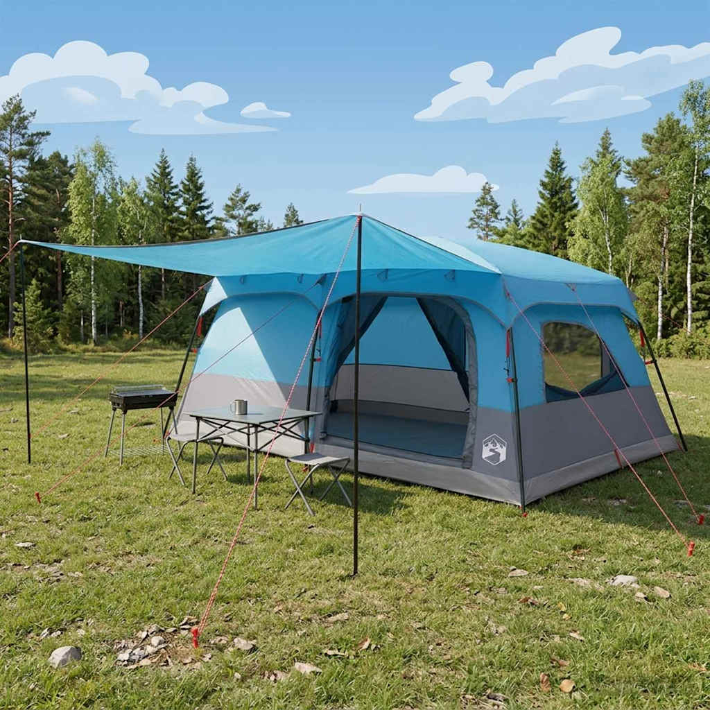 Family Tent Blue 500 x 400 x 230 cm Polyester and Steel
