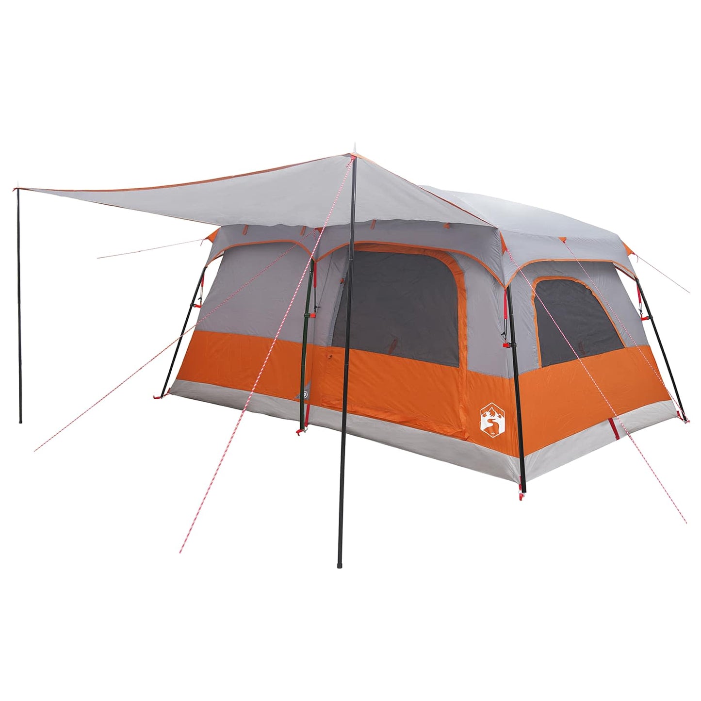 Family Tent with Roof Grey and Orange 500 x 400 x 230 cm