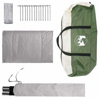 Cabin Tent with Roof Green 210 x 210 x 138 cm Polyester