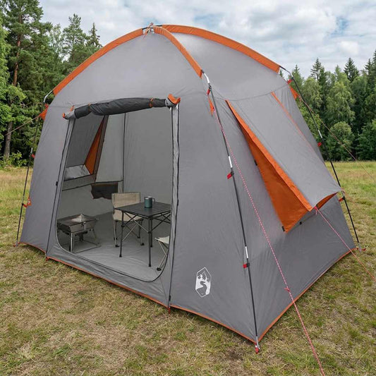 Cabin Tent 3-Person Grey and Orange Polyester