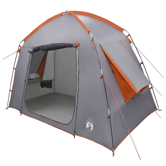 Cabin Tent 3-Person Grey and Orange Polyester
