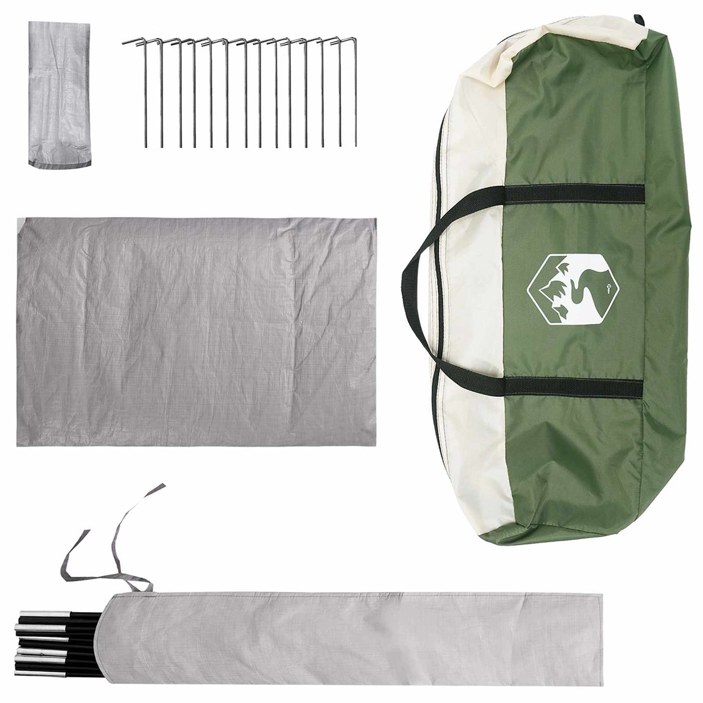 Cabin Tent with Roof Green 300 x 210 x 156 cm Polyester