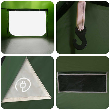 Cabin Tent with Roof Green 300 x 210 x 156 cm Polyester