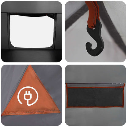 Cabin Tent Grey and Orange 300 x 210 x 156 cm Polyester